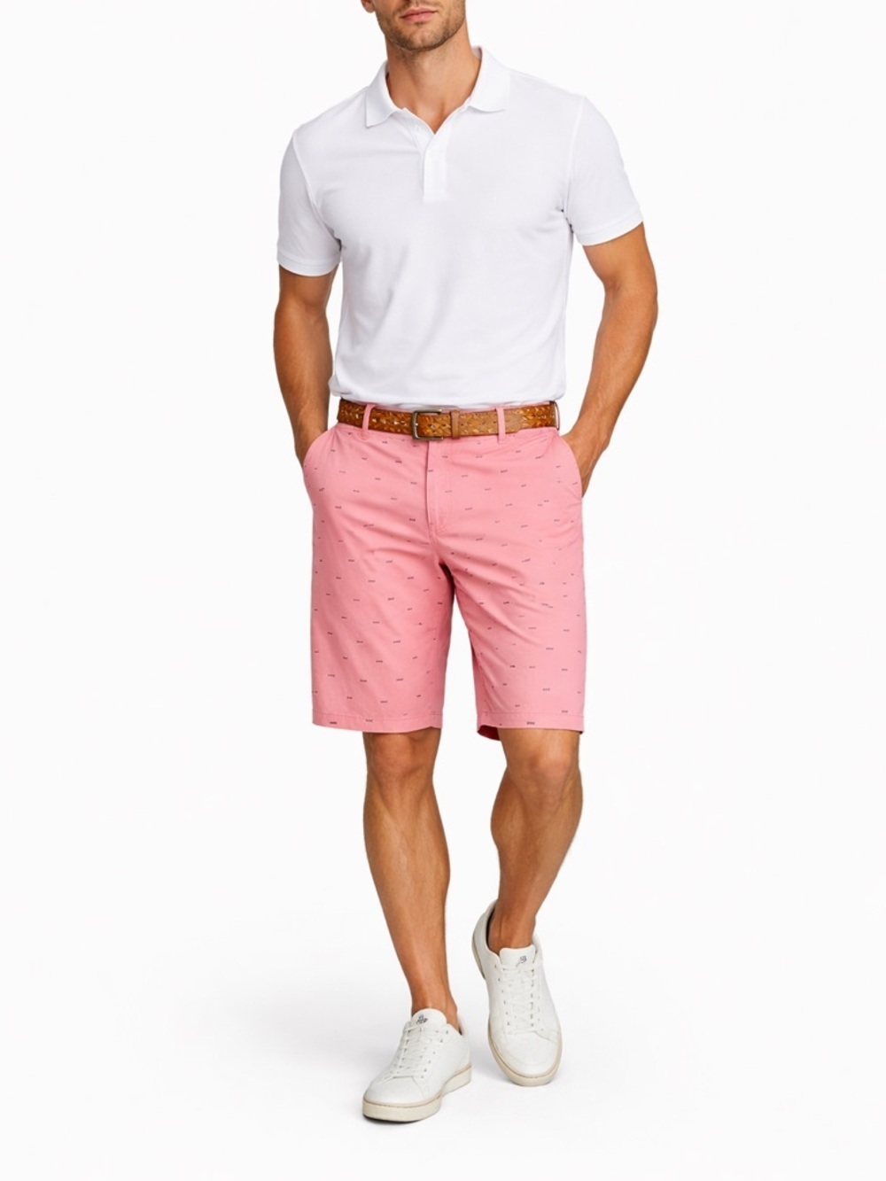RESET Premium Pink Cotton Shorts Size 40 EU (L) Stretch Summer Casual Preppy